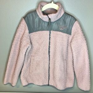 Reebok Blush Pink Fleece Zipup Sweater Size Small 7/8